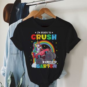 Back To School I'm Ready Crush Kindergarten Unicorn Truck T-Shirt 1 1 Im Ready To Crush Kindergarten Monster Truck Unicorn Girl Kids T Shirt 1 1
