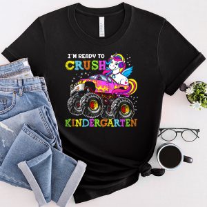 Back To School I’m Ready Crush Kindergarten Unicorn Truck T-Shirt 3