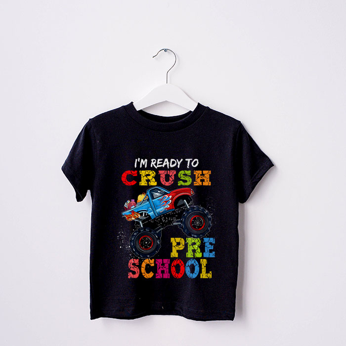 Im-Ready-To-Crush-Pre-K-Monster-Truck-Back-To-School-Boys-T-Shirt-a-3 Im Ready To Crush Pre K Monster Truck Back To School Boys T Shirt a 3