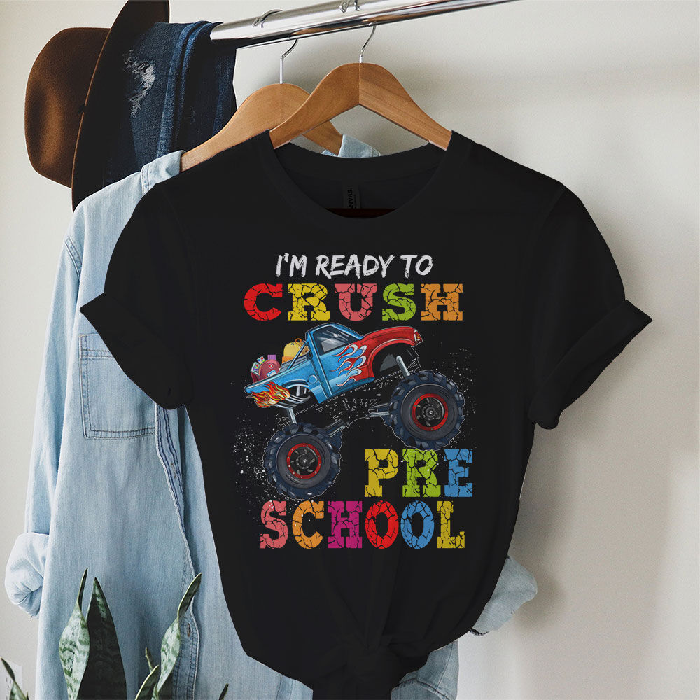 I'm Ready To Crush Pre-K Monster Truck Back To School Boys T-Shirt a
