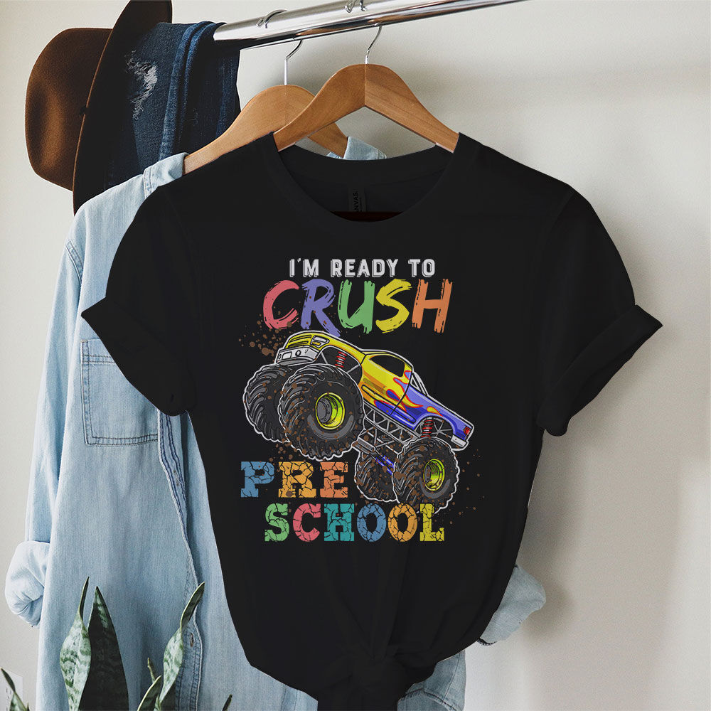 I'm Ready To Crush Pre-K Monster Truck Back To School Boys T-Shirt