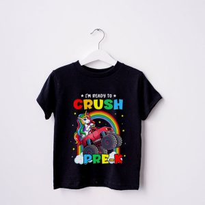 Back To School I'm Ready Crush Pre-K Unicorn Truck T-Shirt 1 4 Im Ready To Crush Pre K Monster Truck Unicorn Girl Kids T Shirt 1 4