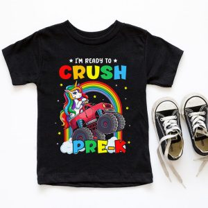 Back To School I'm Ready Crush Pre-K Unicorn Truck T-Shirt 1 5 Im Ready To Crush Pre K Monster Truck Unicorn Girl Kids T Shirt 1 5