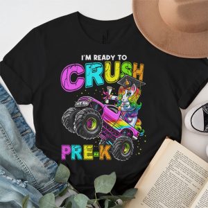 Back To School I'm Ready Crush Pre-K Unicorn Truck T-Shirt 2 3 Im Ready To Crush Pre K Monster Truck Unicorn Girl Kids T Shirt 2 3
