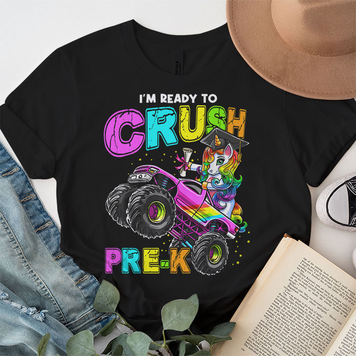 Im-Ready-To-Crush-Pre-K-Monster-Truck-Unicorn-Girl-Kids-T-Shirt-2-3 Im Ready To Crush Pre K Monster Truck Unicorn Girl Kids T Shirt 2 3