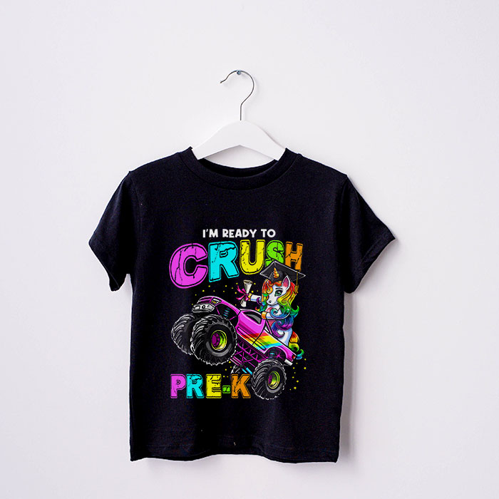 Im-Ready-To-Crush-Pre-K-Monster-Truck-Unicorn-Girl-Kids-T-Shirt-2-4 Im Ready To Crush Pre K Monster Truck Unicorn Girl Kids T Shirt 2 4