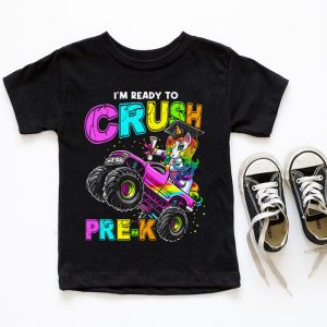 Back To School I'm Ready Crush Pre-K Unicorn Truck T-Shirt 2 5 Im Ready To Crush Pre K Monster Truck Unicorn Girl Kids T Shirt 2 5