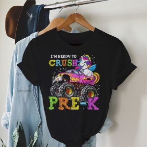 Back To School I'm Ready Crush Pre-K Unicorn Truck T-Shirt 3 1 Im Ready To Crush Pre K Monster Truck Unicorn Girl Kids T Shirt 3 1