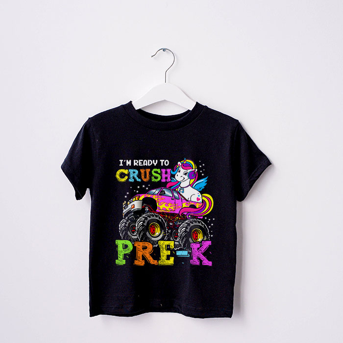 Im-Ready-To-Crush-Pre-K-Monster-Truck-Unicorn-Girl-Kids-T-Shirt-3-4 Im Ready To Crush Pre K Monster Truck Unicorn Girl Kids T Shirt 3 4
