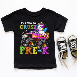 Back To School I'm Ready Crush Pre-K Unicorn Truck T-Shirt 3 5 Im Ready To Crush Pre K Monster Truck Unicorn Girl Kids T Shirt 3 5