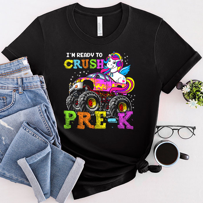 Im-Ready-To-Crush-Pre-K-Monster-Truck-Unicorn-Girl-Kids-T-Shirt-3 I'm Ready To Crush Pre-K Monster Truck Unicorn Girl Kids T-Shirt 3