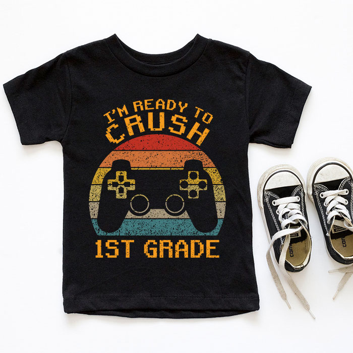 Im-Ready-to-Crush-1st-Grade-Back-to-School-Video-Game-Boys-T-Shirt-1-4 Im Ready to Crush 1st Grade Back to School Video Game Boys T Shirt 1 4