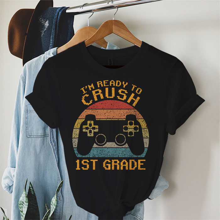 Im-Ready-to-Crush-1st-Grade-Back-to-School-Video-Game-Boys-T-Shirt-1 I'm Ready to Crush 1st Grade Back to School Video Game Boys T-Shirt 1