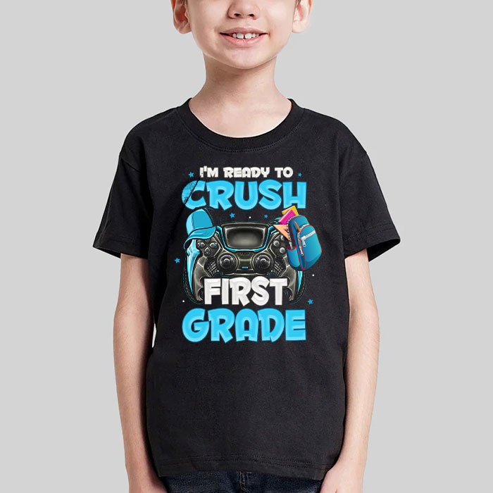 Im-Ready-to-Crush-1st-Grade-Back-to-School-Video-Game-Boys-T-Shirt-3-1 Im Ready to Crush 1st Grade Back to School Video Game Boys T Shirt 3 1