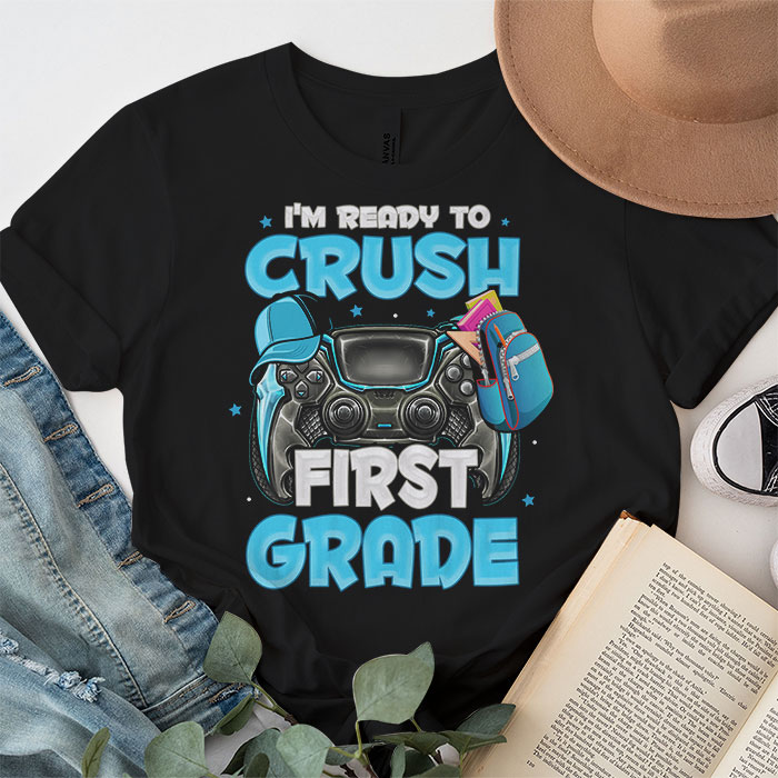 Im-Ready-to-Crush-1st-Grade-Back-to-School-Video-Game-Boys-T-Shirt-3-2 Im Ready to Crush 1st Grade Back to School Video Game Boys T Shirt 3 2