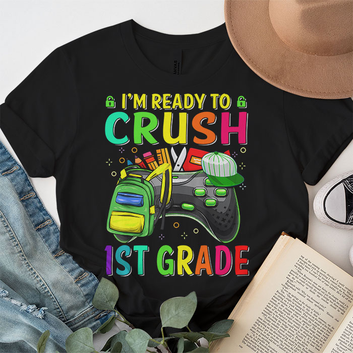 Im-Ready-to-Crush-1st-Grade-Back-to-School-Video-Game-Boys-T-Shirt-4-2 Im Ready to Crush 1st Grade Back to School Video Game Boys T Shirt 4 2