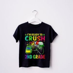 Back To School Gifts Crush 2nd Grade Video Game Boys T-Shirt 4 3 Im Ready to Crush 2nd Grade Back to School Video Game Boys T Shirt 4 3
