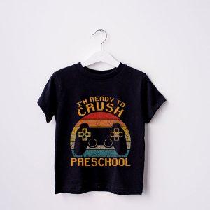 Back To School Gifts Crush Preschool Video Game Boys T-Shirt 1 3 Im Ready to Crush Pre K Back to School Video Game Boys T Shirt 1 3
