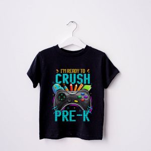Back To School Gifts Crush Pre-K Video Game Boys T-Shirt 3 Im Ready to Crush Pre K Back to School Video Game Boys T Shirt 2 3