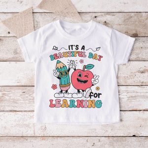 Its Beautiful Day For Learning Retro Teacher Students Women T Shirt 3 4