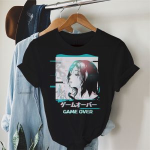 Japanese Vaporwave Sad Anime Girl Game Over Indie Aesthetic T Shirt 2 1