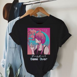 Japanese Vaporwave Sad Anime Girl Game Over Indie Aesthetic T Shirt 2 2