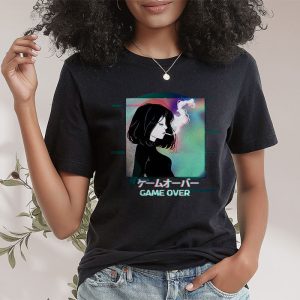 Japanese Vaporwave Sad Anime Girl Game Over Indie Aesthetic T Shirt 2