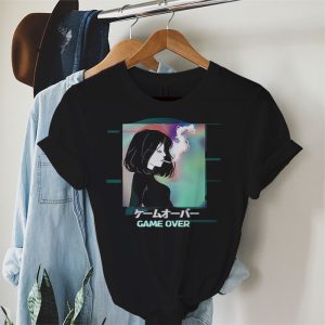 Japanese Vaporwave Sad Anime Girl Game Over Indie Aesthetic T Shirt 3