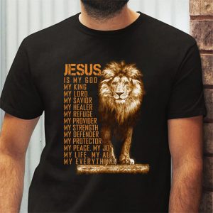 Jesus Is My God King My Lord My Savior Blue Lion Christian T Shirt 1 3