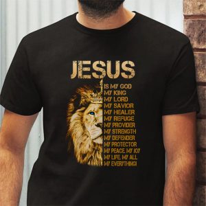 Jesus Is My God King My Lord My Savior Blue Lion Christian T Shirt 2 3