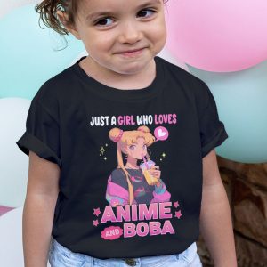 Just A Girl Who Loves Anime And Boba Tea Lover Girls Teen T Shirt 3 2