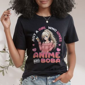 Cute Anime Girl Who Loves Anime And Boba Tea Lover Girls Teen T-Shirt 1