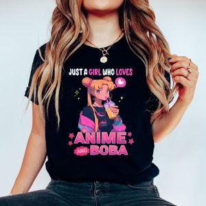 Just A Girl Who Loves Anime And Boba Tea Lover Girls Teen T Shirt 5 2