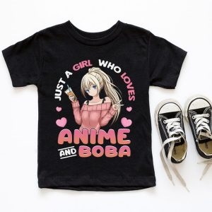 Just A Girl Who Loves Anime And Boba Tea Lover Girls Teen T Shirt 6