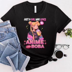 Cute Anime Girl Who Loves Anime And Boba Tea Lover Girls Teen T-Shirt 3