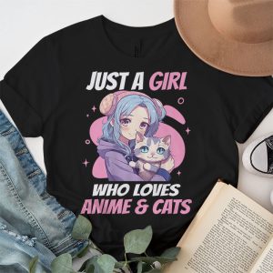 Just A Girl Who Loves Anime Cats Cute Gifts for Teen Girls T Shirt 3 2