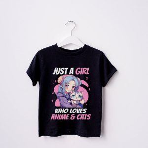 Just A Girl Who Loves Anime Cats Cute Gifts for Teen Girls T Shirt 4 2