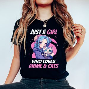 Just A Girl Who Loves Anime Cats Cute Gifts for Teen Girls T Shirt 5 2