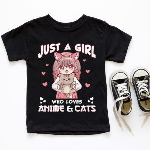 Just A Girl Who Loves Anime Cats Cute Gifts for Teen Girls T Shirt 5