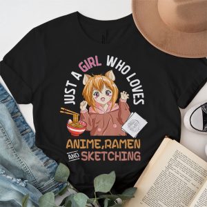 Just A Girl Who Loves Anime Ramen And Sketching Japan Anime T Shirt 2 1