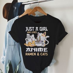 Just a Girl Who Loves Anime Ramen and Cats Kawaii Manga Gift T Shirt 1 3