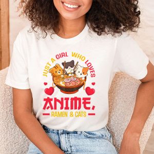 Just a Girl Who Loves Anime Ramen and Cats Kawaii Manga Gift T Shirt 1