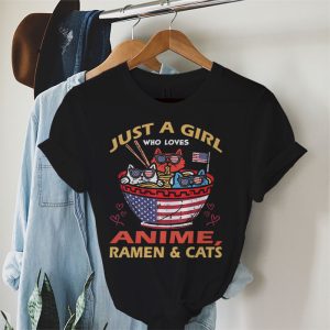 Just a Girl Who Loves Anime Ramen and Cats Kawaii Manga Gift T Shirt 2 1