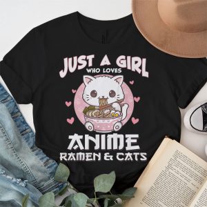 Just a Girl Who Loves Anime Ramen and Cats Kawaii Manga Gift T Shirt 2 2