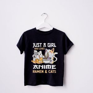 Just a Girl Who Loves Anime Ramen and Cats Kawaii Manga Gift T Shirt 2 3