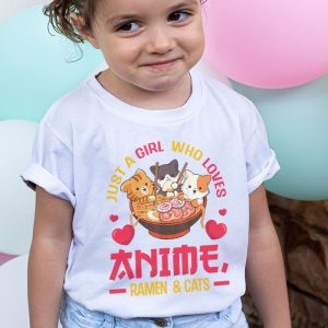 Just a Girl Who Loves Anime Ramen and Cats Kawaii Manga Gift T Shirt 2