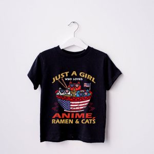 Just a Girl Who Loves Anime Ramen and Cats Kawaii Manga Gift T Shirt 3 1
