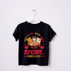 Just a Girl Who Loves Anime Ramen and Cats Kawaii Manga Gift T Shirt 4