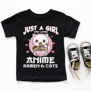 Just a Girl Who Loves Anime Ramen and Cats Kawaii Manga Gift T Shirt 6 1