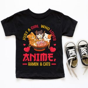 Just a Girl Who Loves Anime Ramen and Cats Kawaii Manga Gift T Shirt 6
